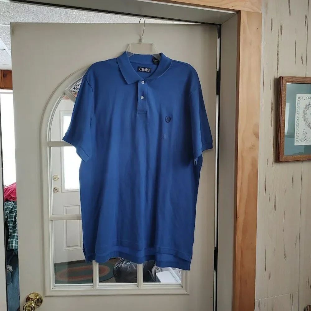 New Chaps Blue Knit Polo Size Men's L
